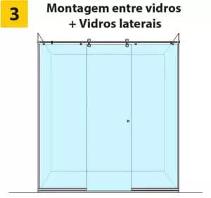 Forma de montagem do box de vidro Blindex da Rio Glass Vidraçaria