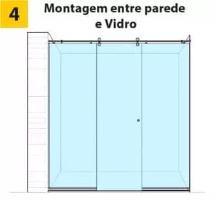 Forma de montagem do box de vidro Blindex da Rio Glass Vidraçaria